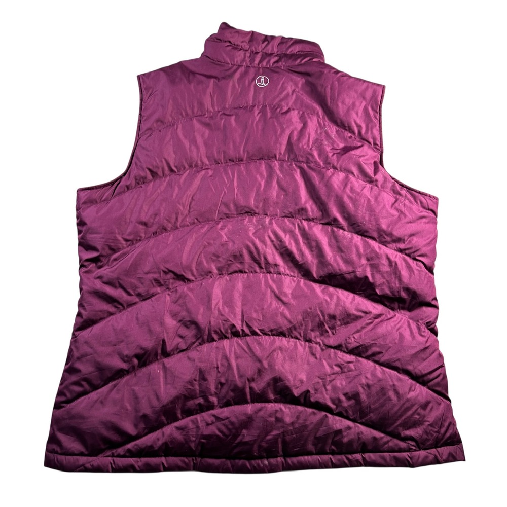 Lands End Womens L 14-16 Puffer Down Filled Vest Maroon Quilted Zip Up 443707 - Picture 3 of 9